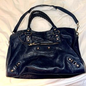 Balenciaga blue City moto bag w/ antique silver hardware ***$400*** FIRM